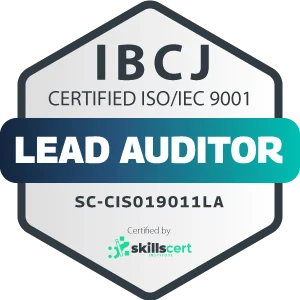 Certified ISO/IEC 9001 Lead Auditor SC-CISO19011LA
